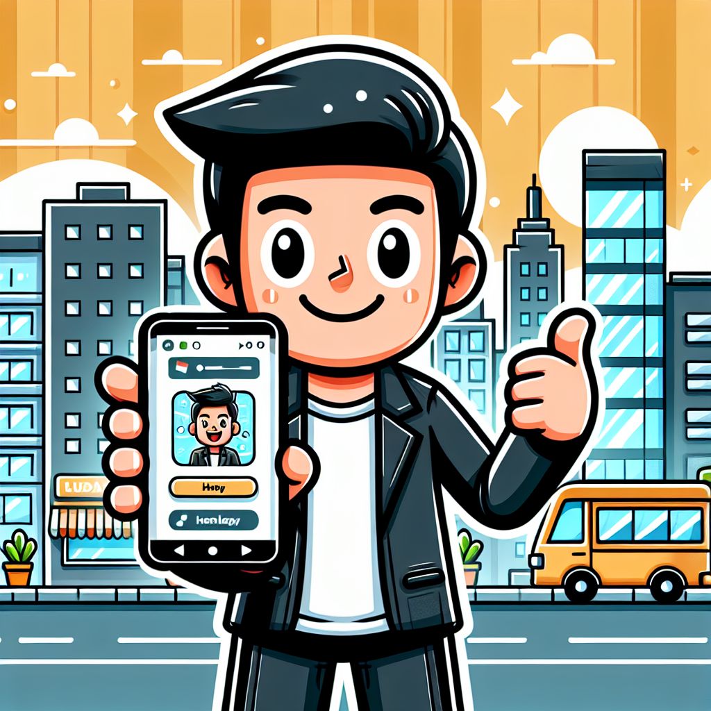 Cartoon character holding a smartphone with ZK9vip branding visible and app-style interface elements