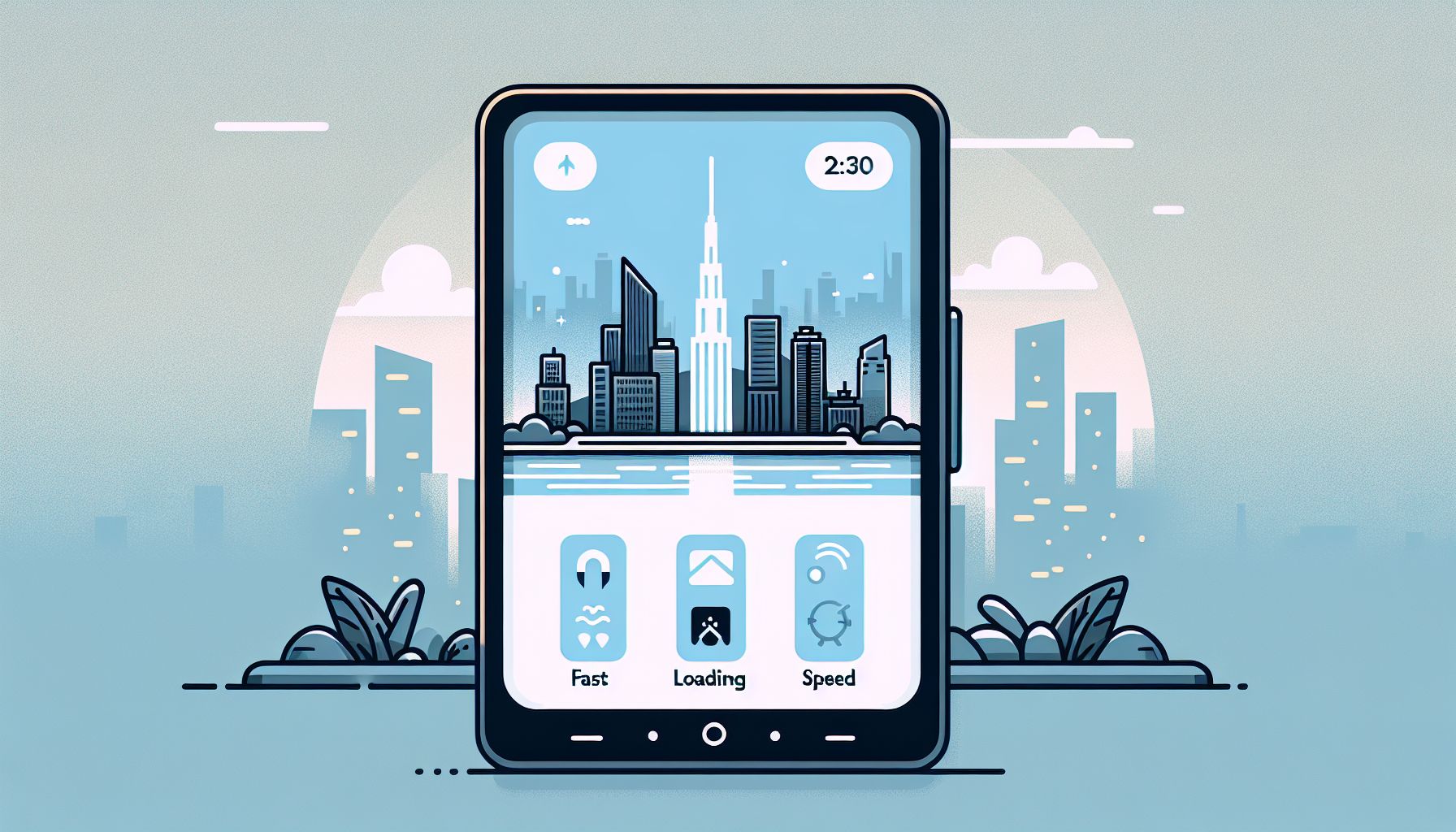 Wide scene of a smartphone showing a clean ZK9vip App interface with fast-loading panels and simple navigation